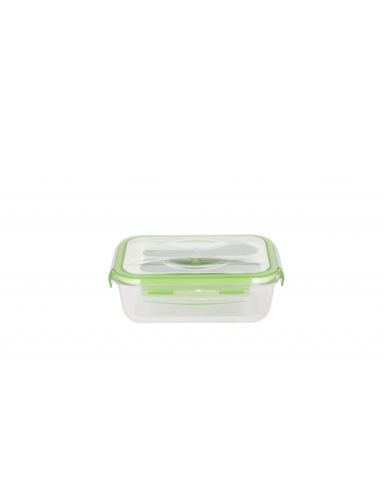 Lunch box nomade en verre avec couverts plastique
