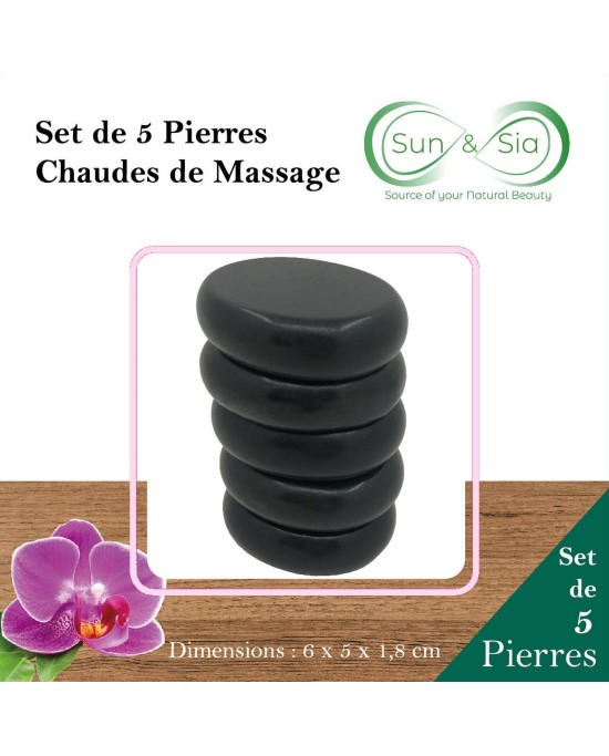 Set de 5 Pierres Chaudes de Massage